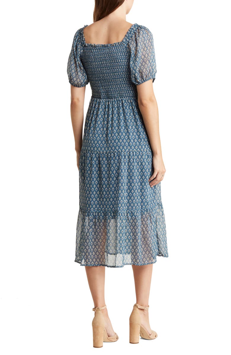 Lucky Brand Smocked Tiered Midi Dress | Nordstromrack