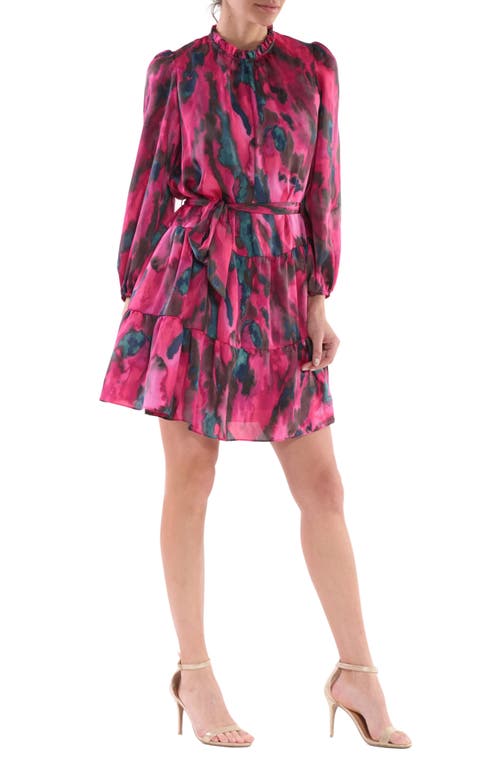 JULIA JORDAN JULIA JORDAN LONG SLEEVE RUFFLE HEM DRESS 