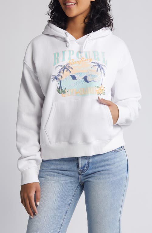Rip Curl Paradise Palms Fleece Graphic Hoodie White at Nordstrom,