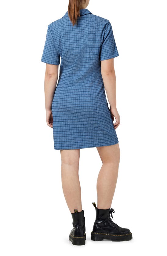 Shop Noisy May Nanny Grid Shirtdress In Coronet Blue Checksblack