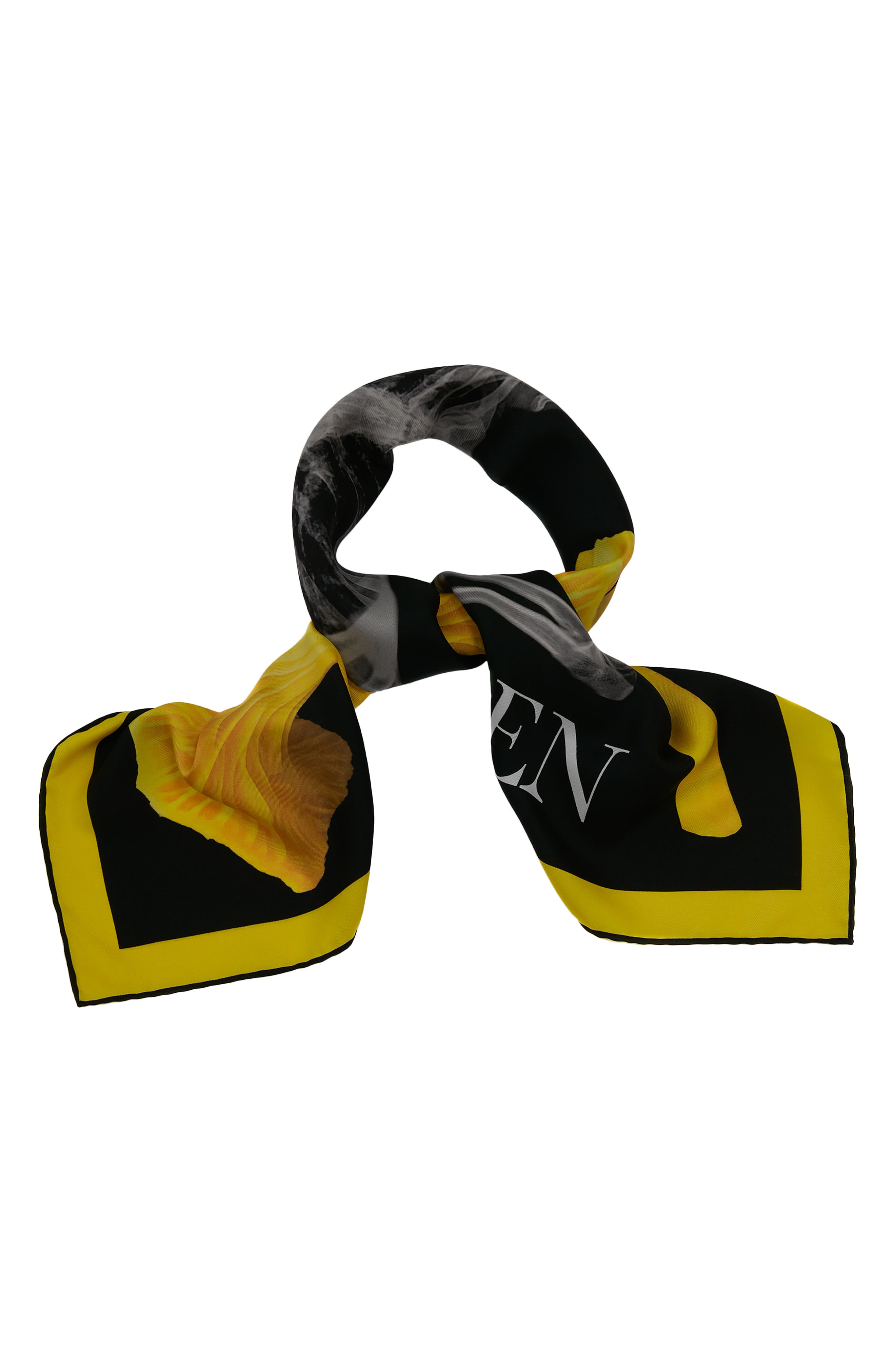 Alexander McQueen Wool Yellow Mcqueen Graffiti Shawl Womens Accessories Scarves and mufflers 