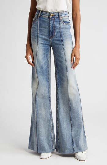 Zimmermann Luminosity Pintuck Pleat High Waist Flare Jeans | Nordstrom