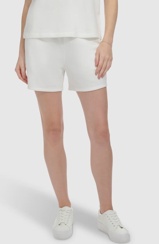 Shop Andrew Marc Sport French Terry Pull-on Shorts In White