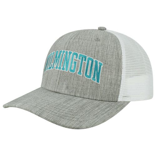 LEGACY ATHLETIC Men's Heather Gray/White UNC Wilmington Seahawks Arch Trucker Snapback Hat