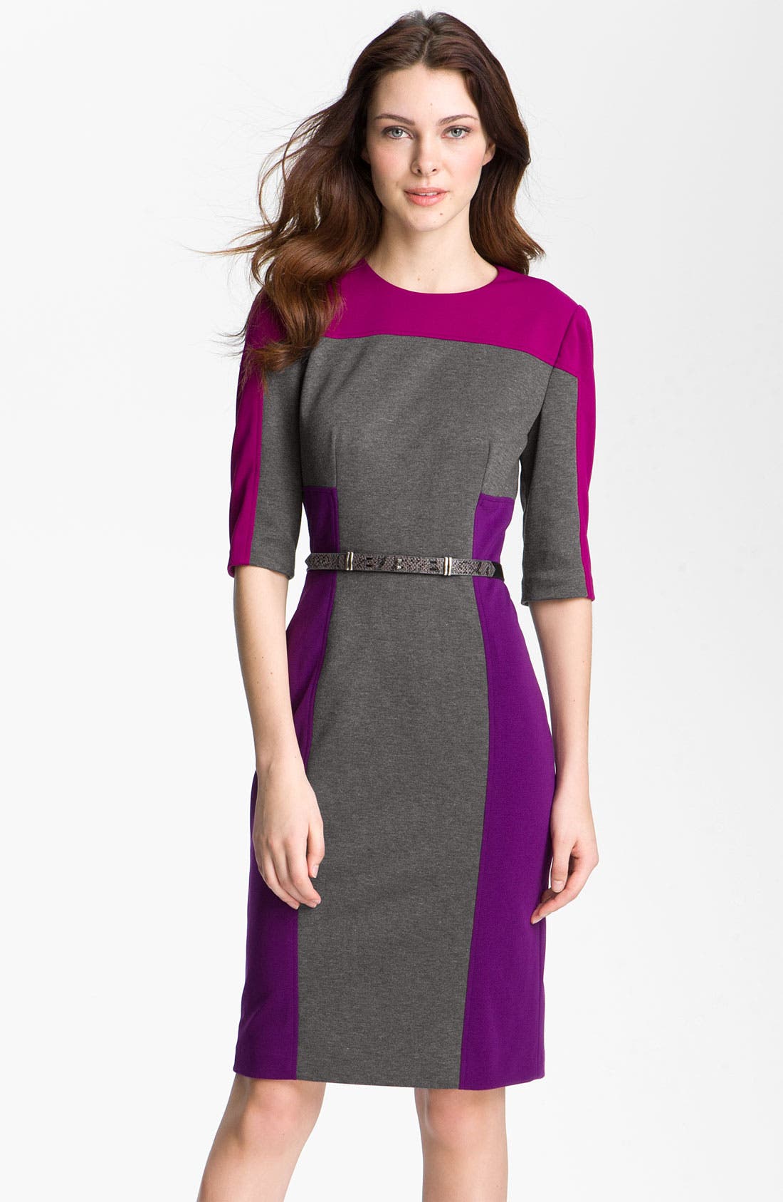 Maggy London Colorblock Ponte Sheath Dress (Petite) Nordstrom