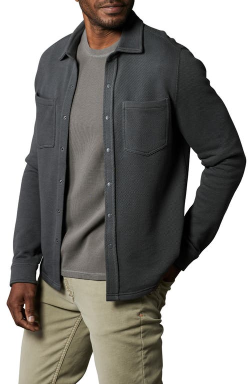 The Normal Brand Texture Knit Button-up Shirt In Shadow