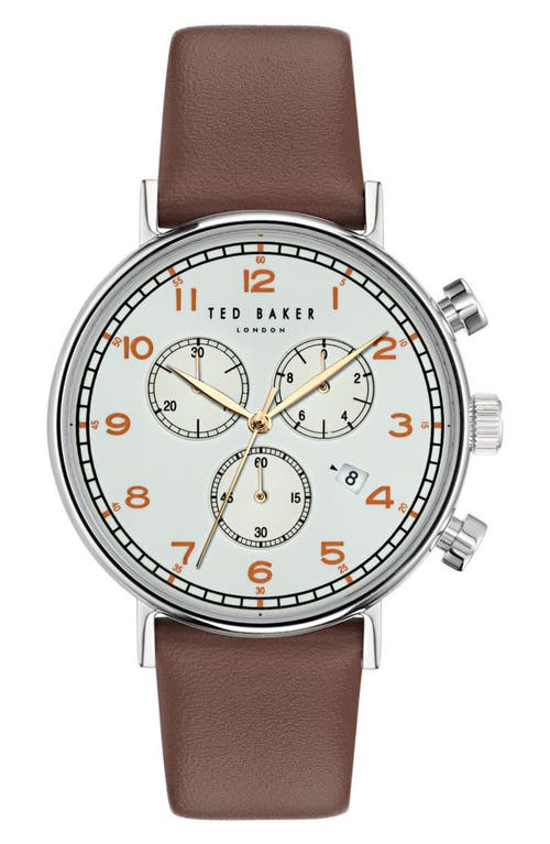 Barnetb Chronograph Leather Strap Watch