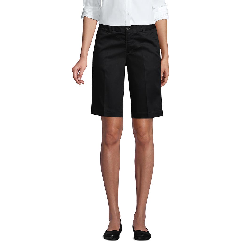 LANDS' END LANDS' END SCHOOL UNIFORM YOUNG PLAIN FRONT BLEND CHINO SHORTS