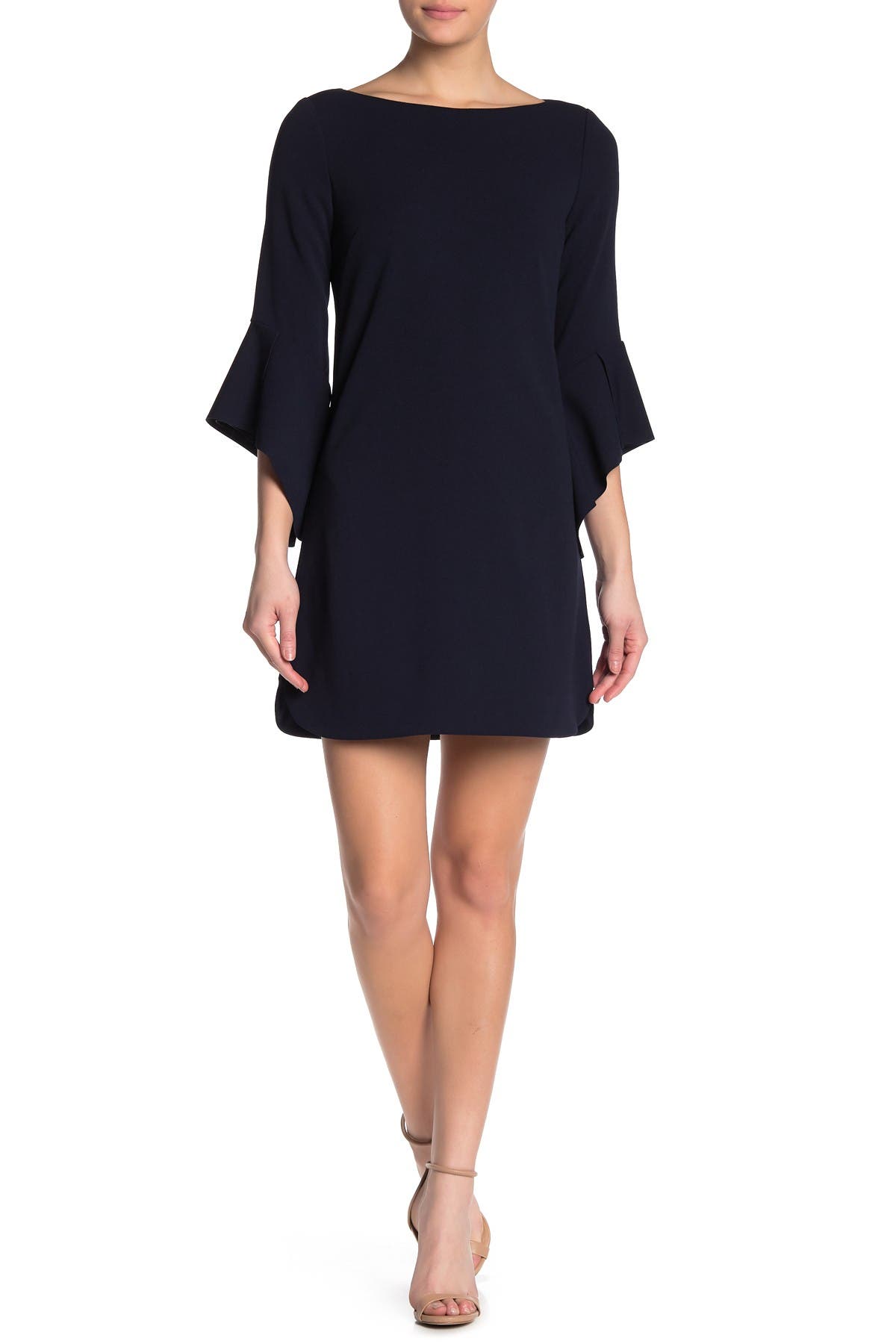 shift dress with bell sleeves