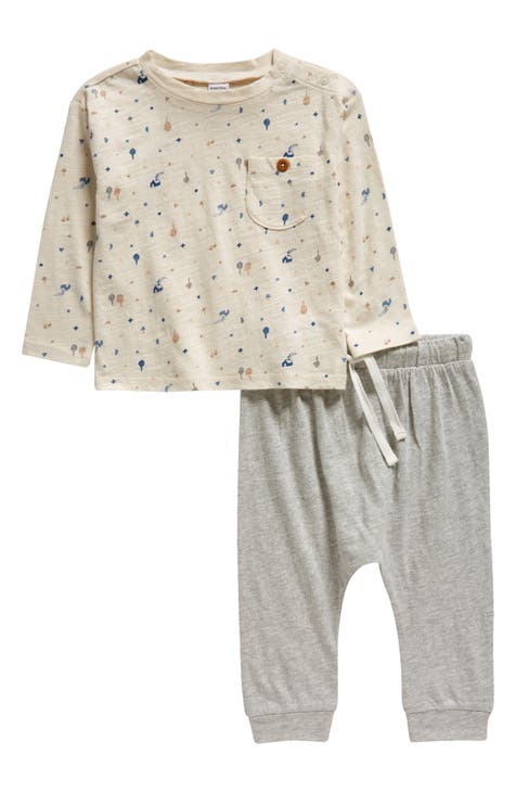 Long Sleeve Cotton Pocket T-Shirt & Joggers Set (Baby)