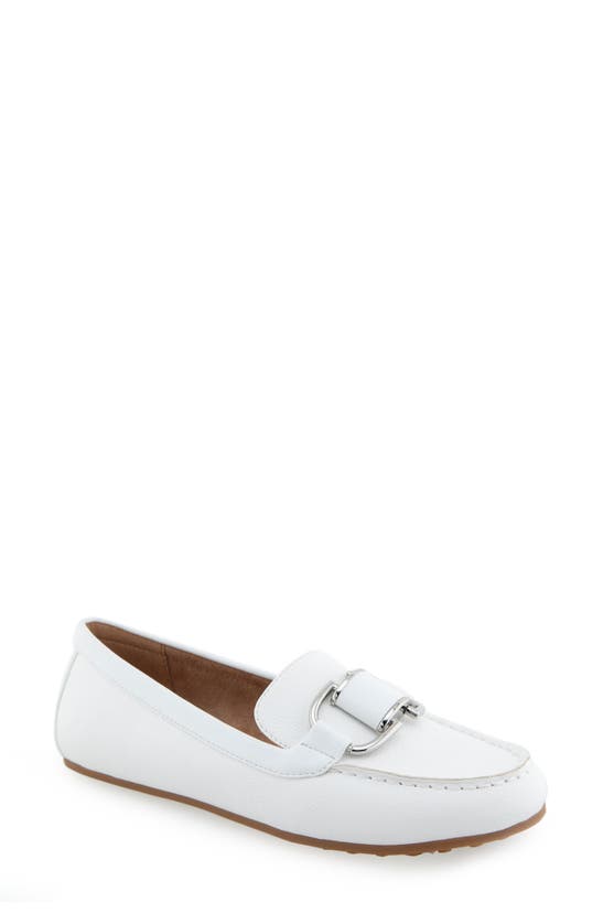 Shop Aerosoles Denver Buckle Loafer In White Pu