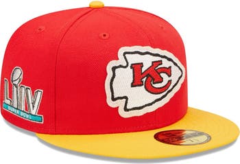 Men's New Era Red/Gold Kansas City Chiefs Super Bowl LIV Letterman 59FIFTY  Fitted Hat