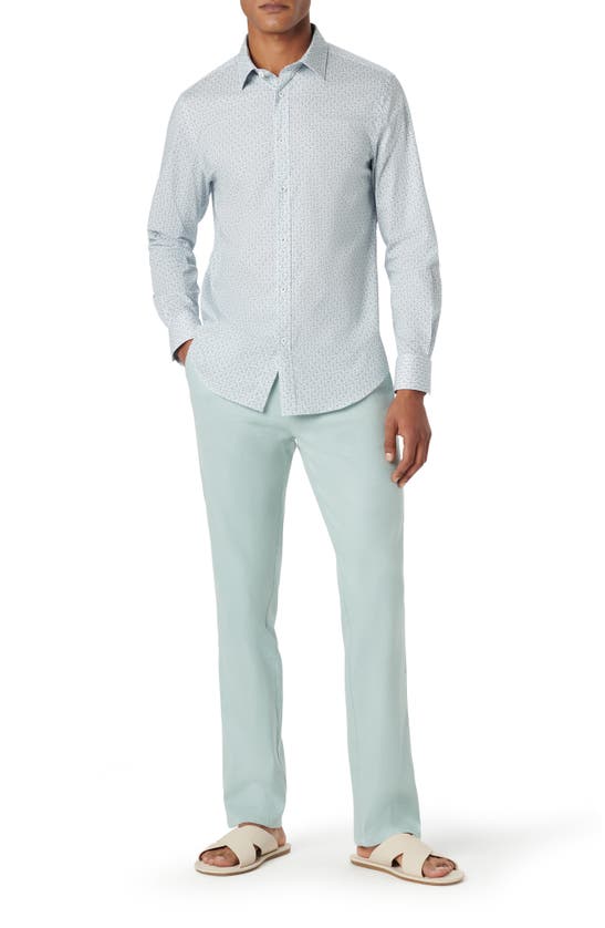Shop Bugatchi Julian Shaped Fit Print Stretch Cotton Button-up Shirt In Air Blue
