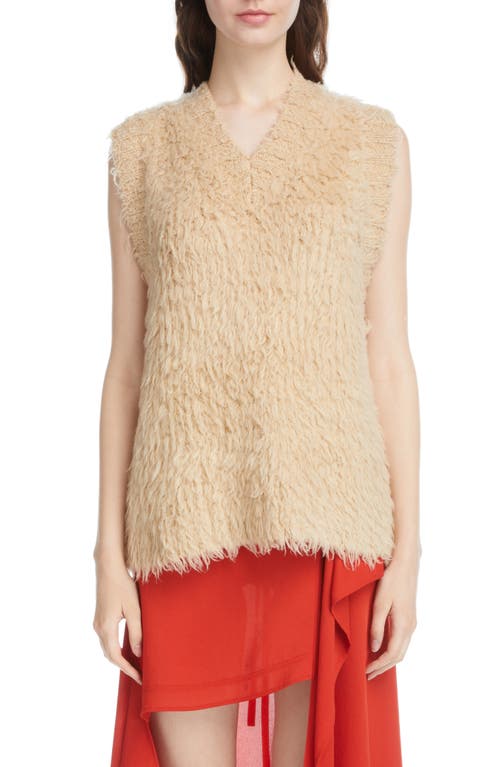 Acne Studios Korso Superfluffy Merino Wool Blend Sweater Vest in Light Camel