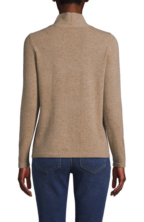 Shop Lands' End Cashmere Shawl Neck Sweater In Vicuna Heather Donegal