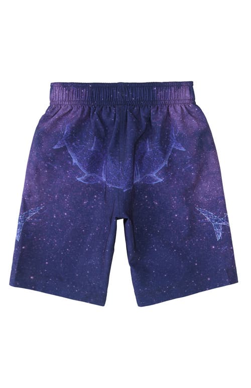 Rokka&rolla Kids' 4-way Stretch Quick-dry Swim Trunks With Mesh Lining And Upf 50+ Protection In Astral Shark