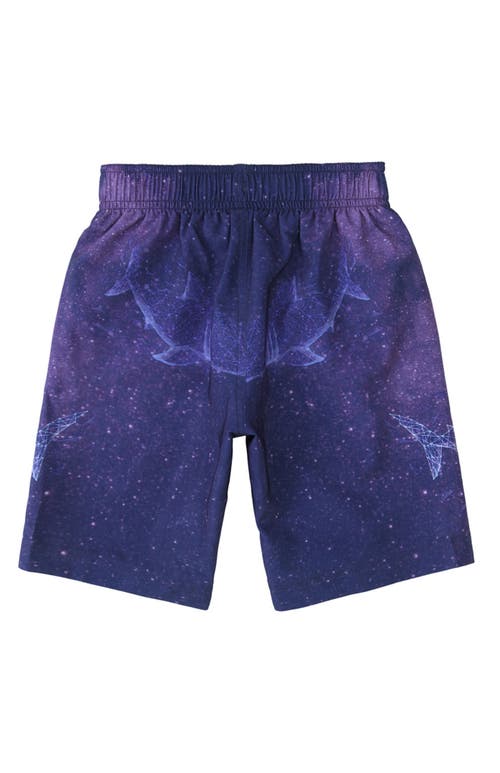 Shop Rokka&rolla Kids' 4-way Stretch Quick-dry Swim Trunks With Mesh Lining And Upf 50+ Protection In Astral Shark