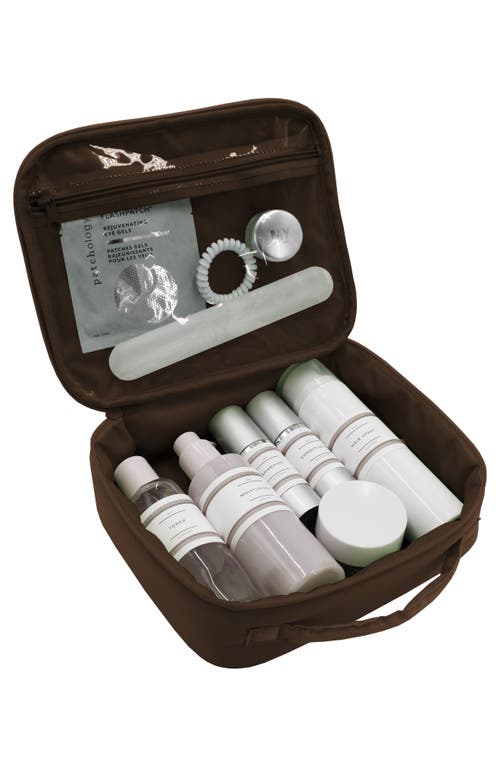 Mytagalongs Floral Toiletry Bag In Latte