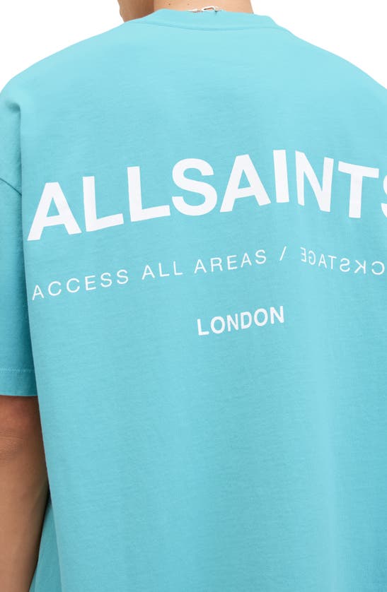 Shop Allsaints Access Oversize Graphic T-shirt In Costello Blue