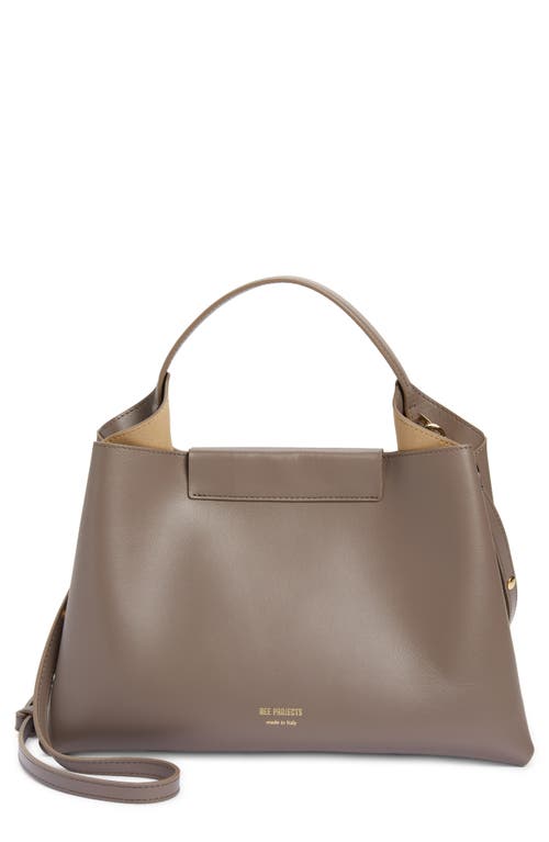 Medium Elieze Leather Shoulder Bag in Ash Brown