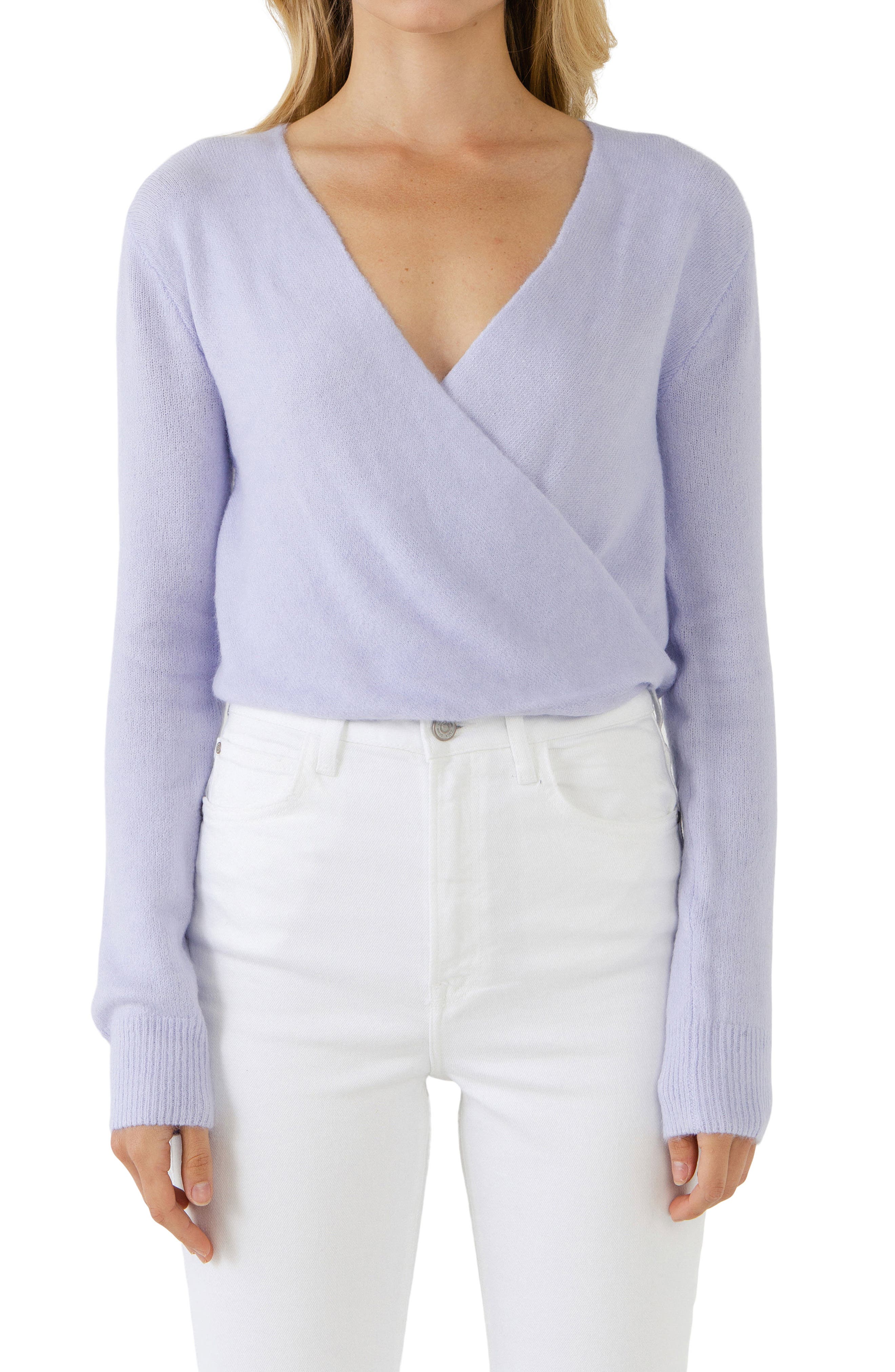 wrap around sweater top