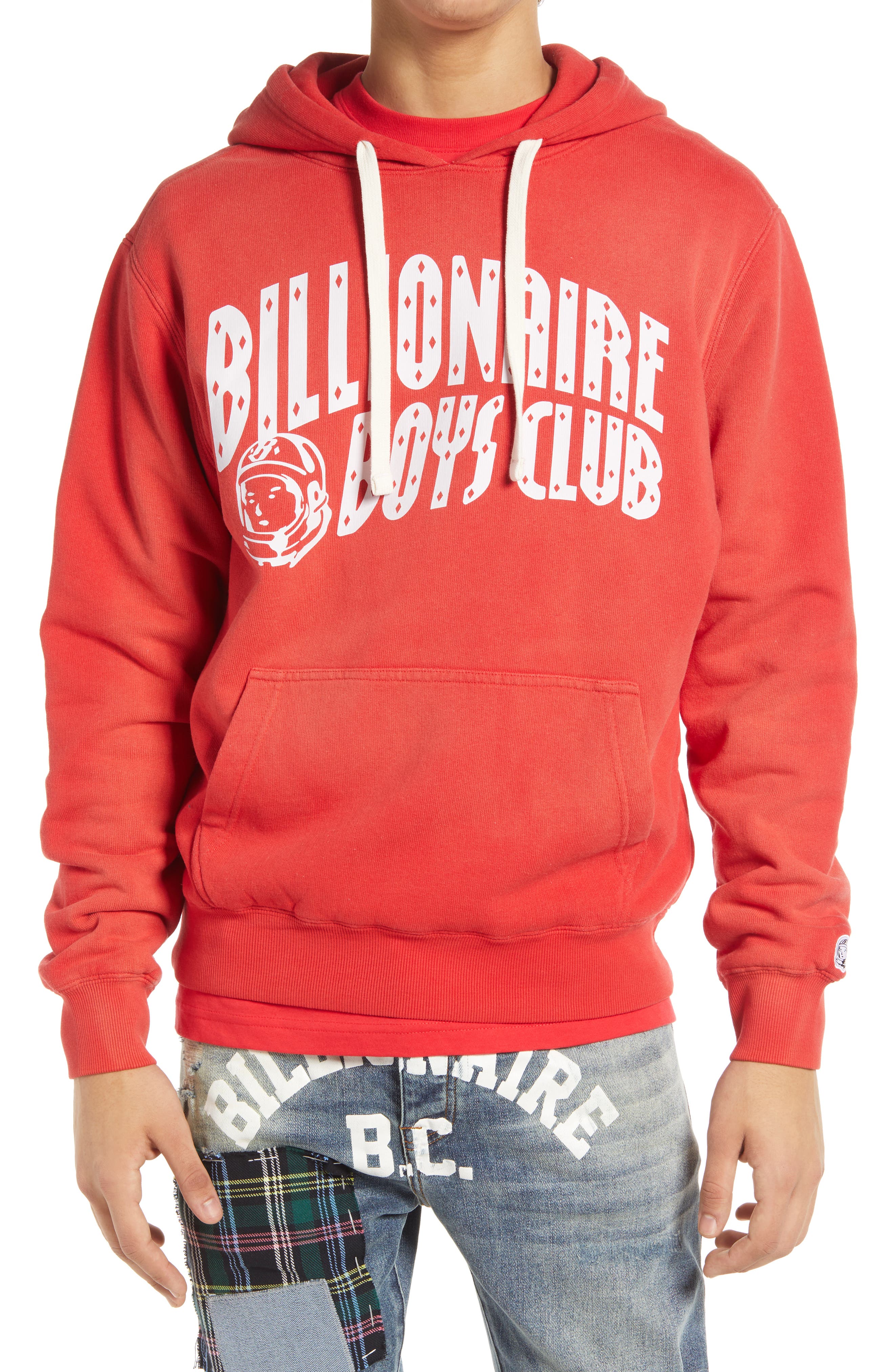 Billionaire Boys Club BB Vintage Arch Hoodie in Lollipop Red
