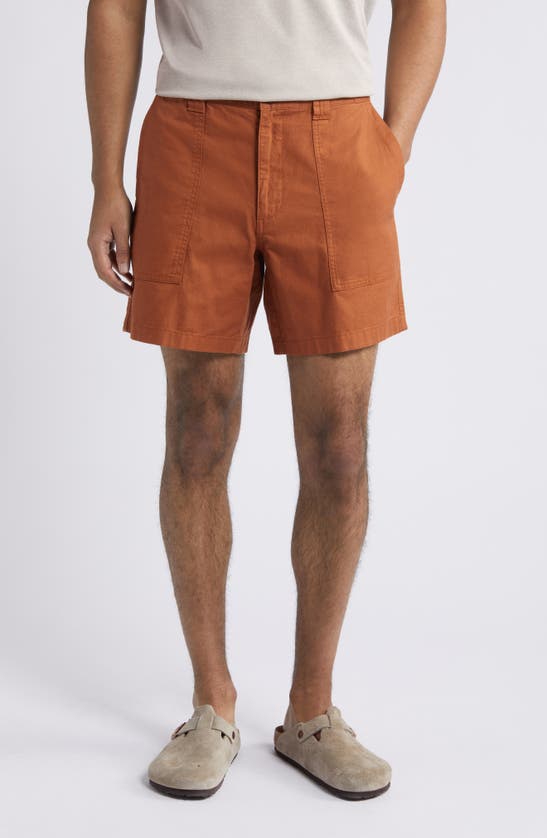 Shop Treasure & Bond Workwear Cotton Shorts In Rust Argan Oil
