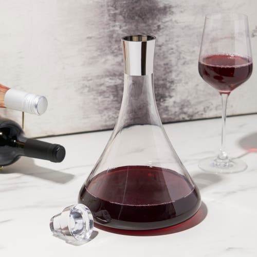 Viski Irving Crystal Decanter With Chrome Rim In Clear