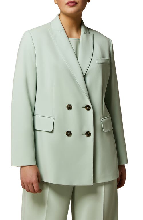Double Breasted Cady Jacket in Pastel Green