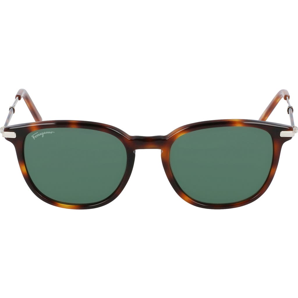 Ferragamo Salvatore  52mm Round Sunglasses In Green
