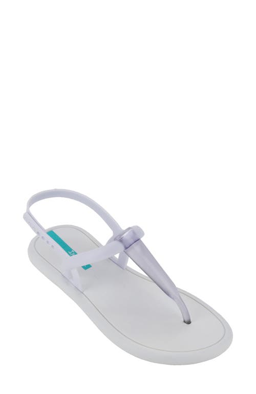 Glossy Sandal in White/Clear