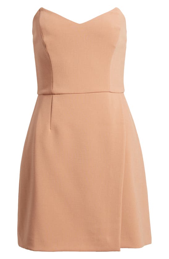 Shop French Connection Whisper Strapless Minidress In 24-mocha Mousse