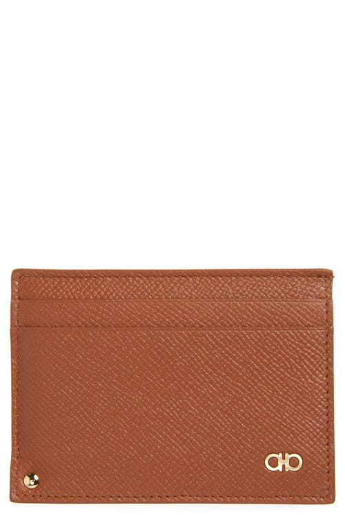 Ferragamo Leather Card Case In Brown