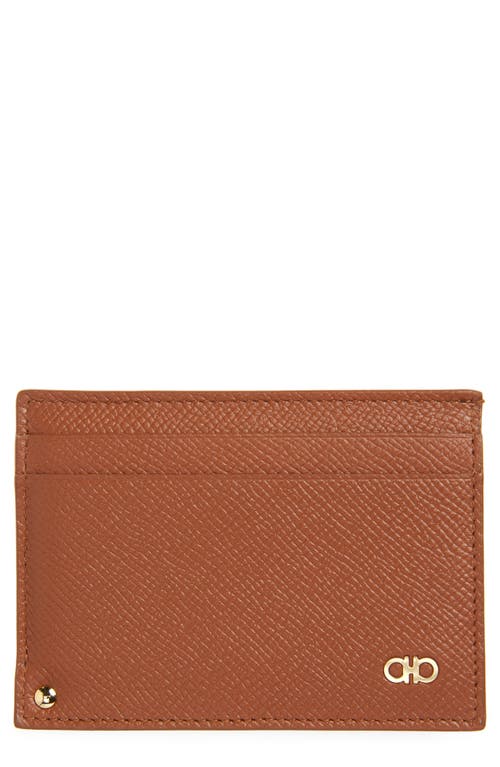 Shop Ferragamo Leather Card Case In New Cognac