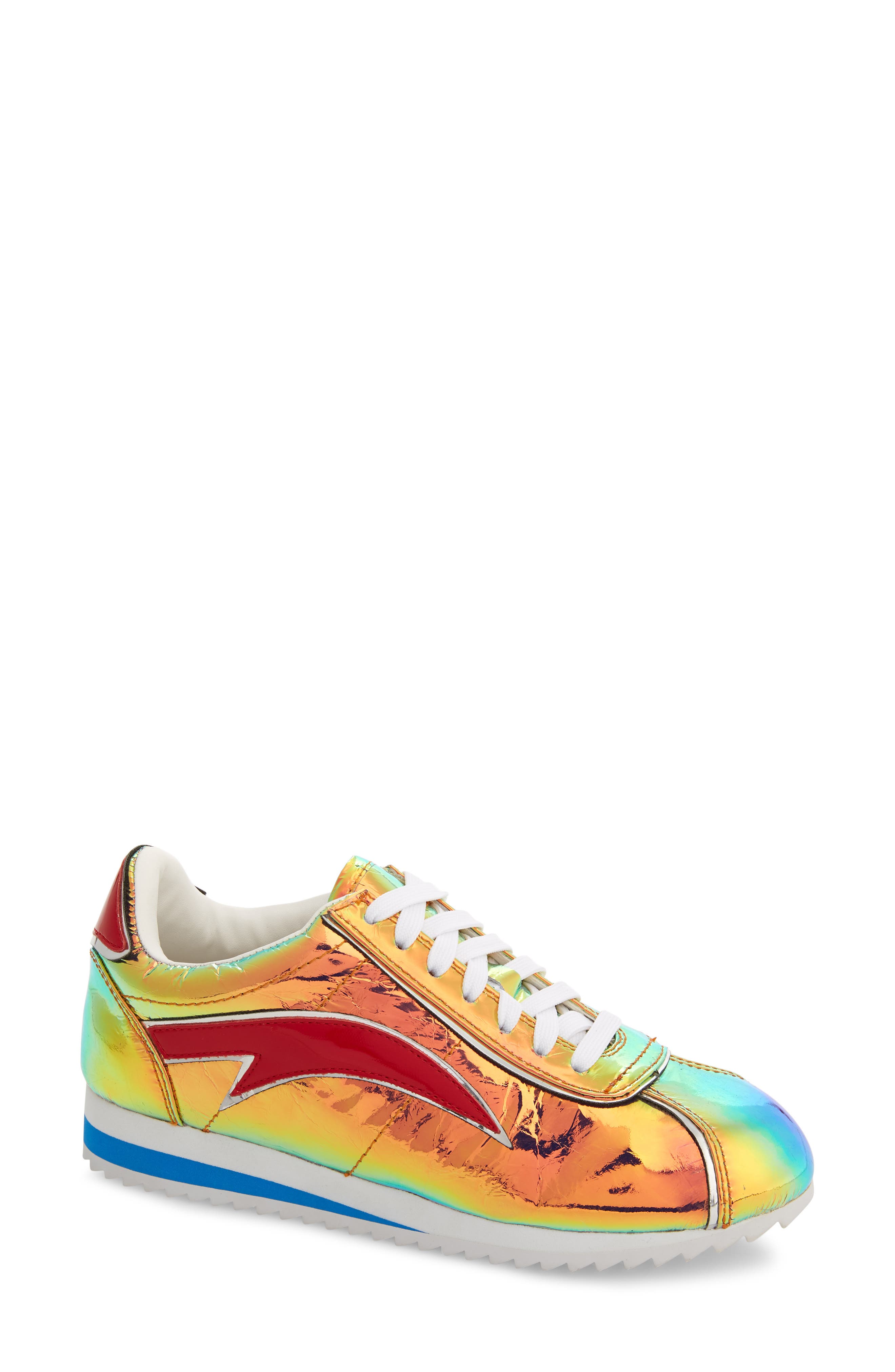 Jeffrey Campbell Sprinter-2 Rally Iridescent Sneaker, Red
