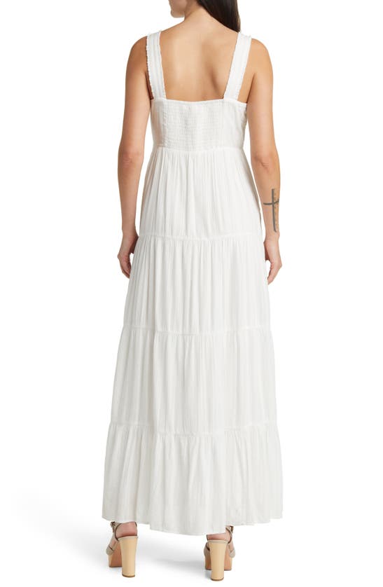 Shop Paige Ginseng Tiered Cotton Maxi Sundress In White