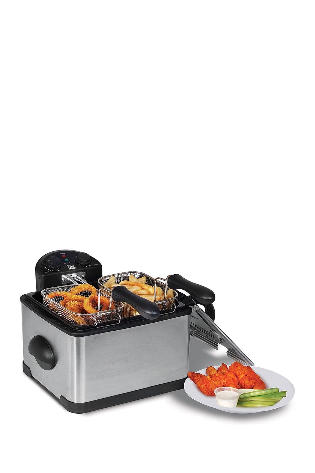 MAXIMATIC Elite Platinum 4Qt. Dual Deep Fryer with 3 Baskets