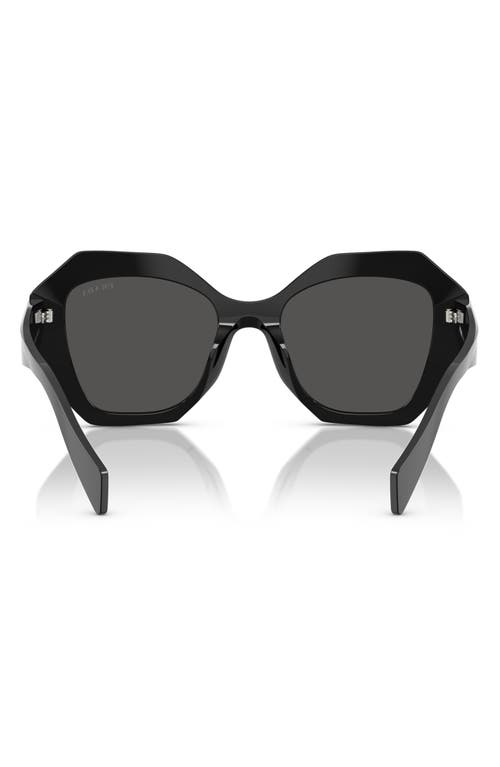 Prada 53mm Gradient Irregular Sunglasses In Black