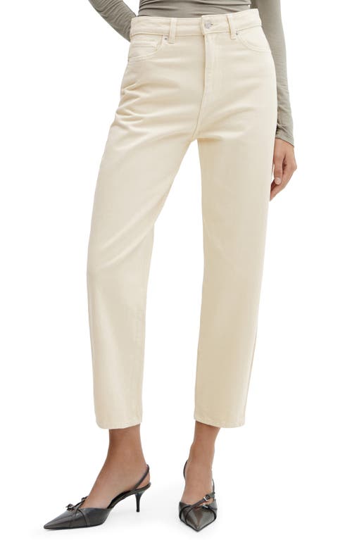 MANGO High Waist Slouchy Jeans in Ecru at Nordstrom, Size 14