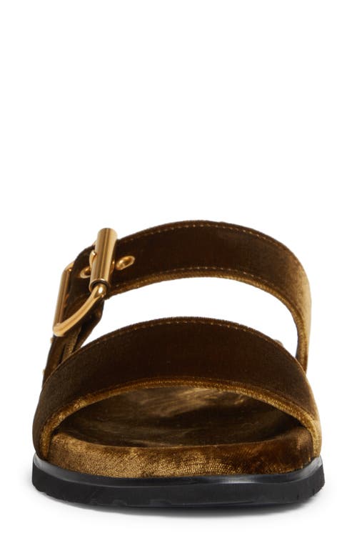 Shop Prada Logo Double Band Slide Sandal In Cacao