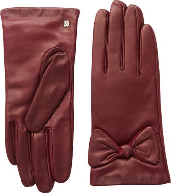 Bruno Magli Cashmere Lined Leather Bow Gloves Nordstromrack