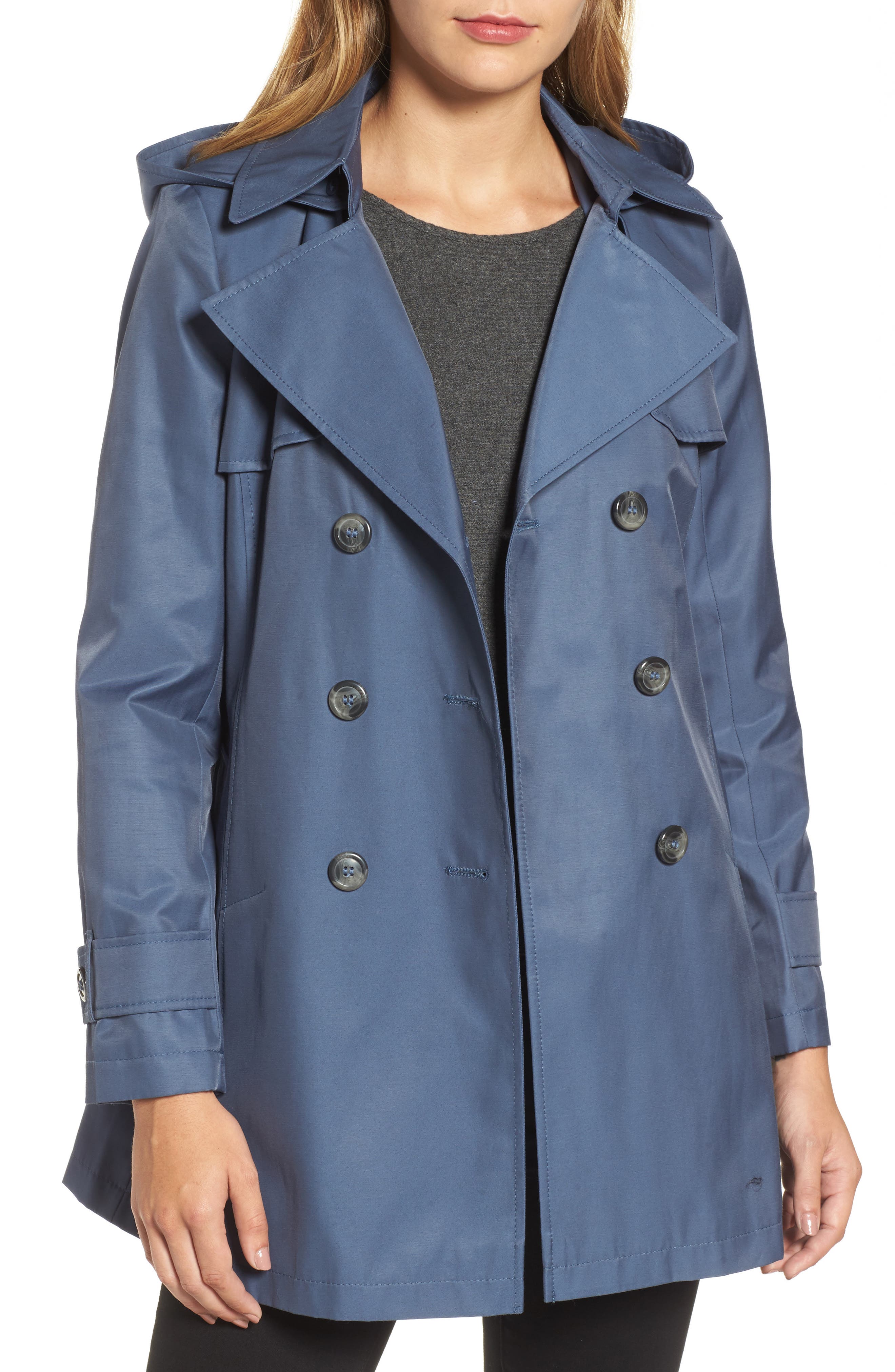 halogen hooded trench coat