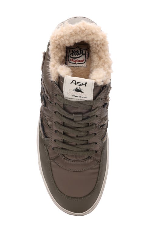 Shop Ash Malibu Faux Fur Trim Sneaker In Military/military