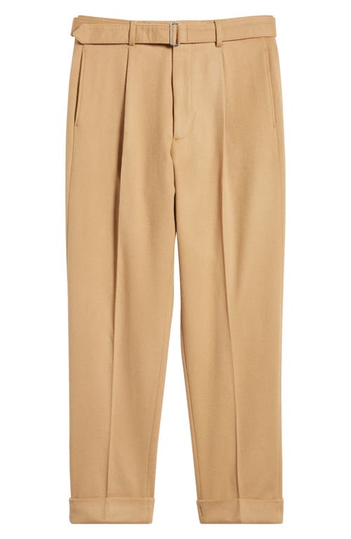 Shop Officine Generale Officine Générale Hugo Pleat Front Wool & Cashmere Pants In Sepia