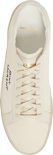 Saint Laurent - Court Classic Sl/06 Low-top Sneakers - Women - Leather/Rubber/Fabric/Calf Leather - 34 - White