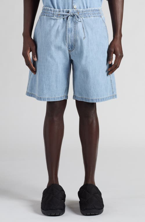 Bottega Veneta Bleached Denim Drawstring Waist Shorts 4946 Light Bleach at Nordstrom,