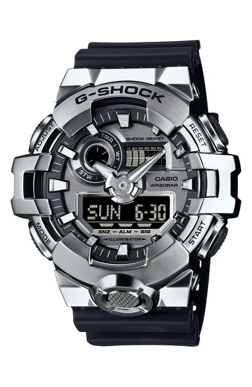 G-shock Gm700-1a Ana-digi Bracelet Watch, 53.4mm In Silver
