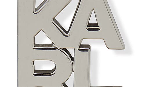 Shop Karl Lagerfeld Paris Karl Logo Linear Drop Earrings In Rhodium