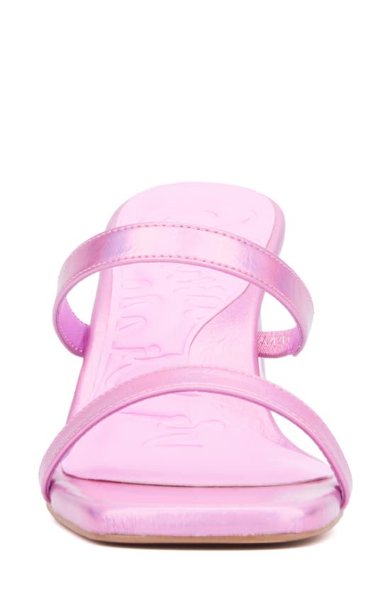 Shop Olivia Miller Lovely Clear Heel Sandal In Neon Pink