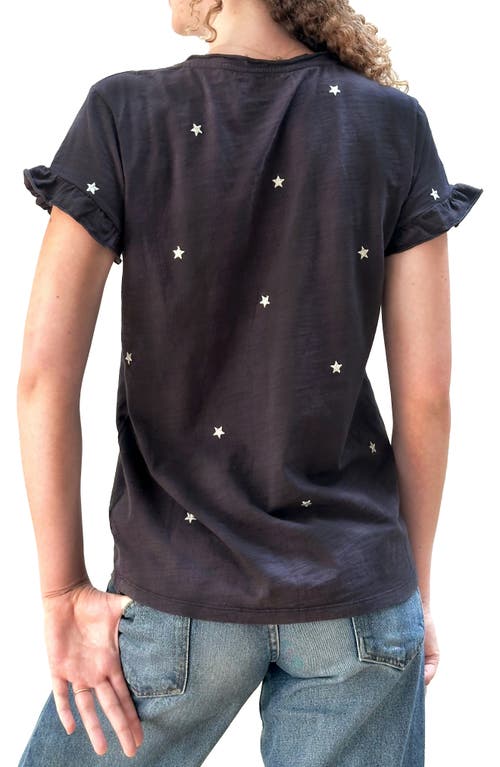 Billy T Embroidered Stars T-shirt In Washed Black